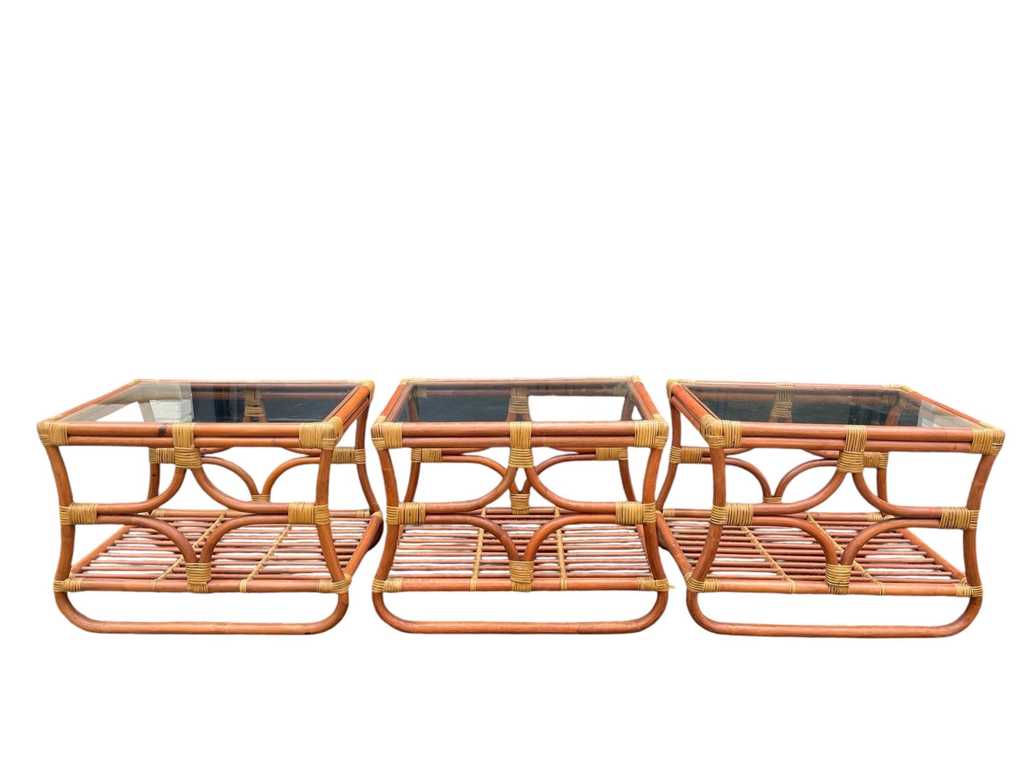 Paul Frankl Pretzel Patio Set Vintage 5 Strand Rattan Midcentury Modern Iconic Pretzel Patio Set Midcentury Modern Porch Furniture