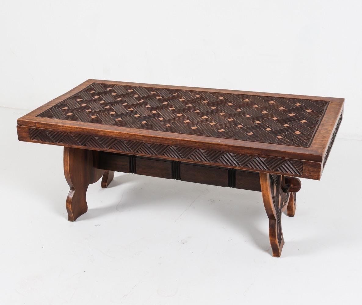 Gorgeous Moorish Carved Oak Coffee Table Farmhouse Coffee Table