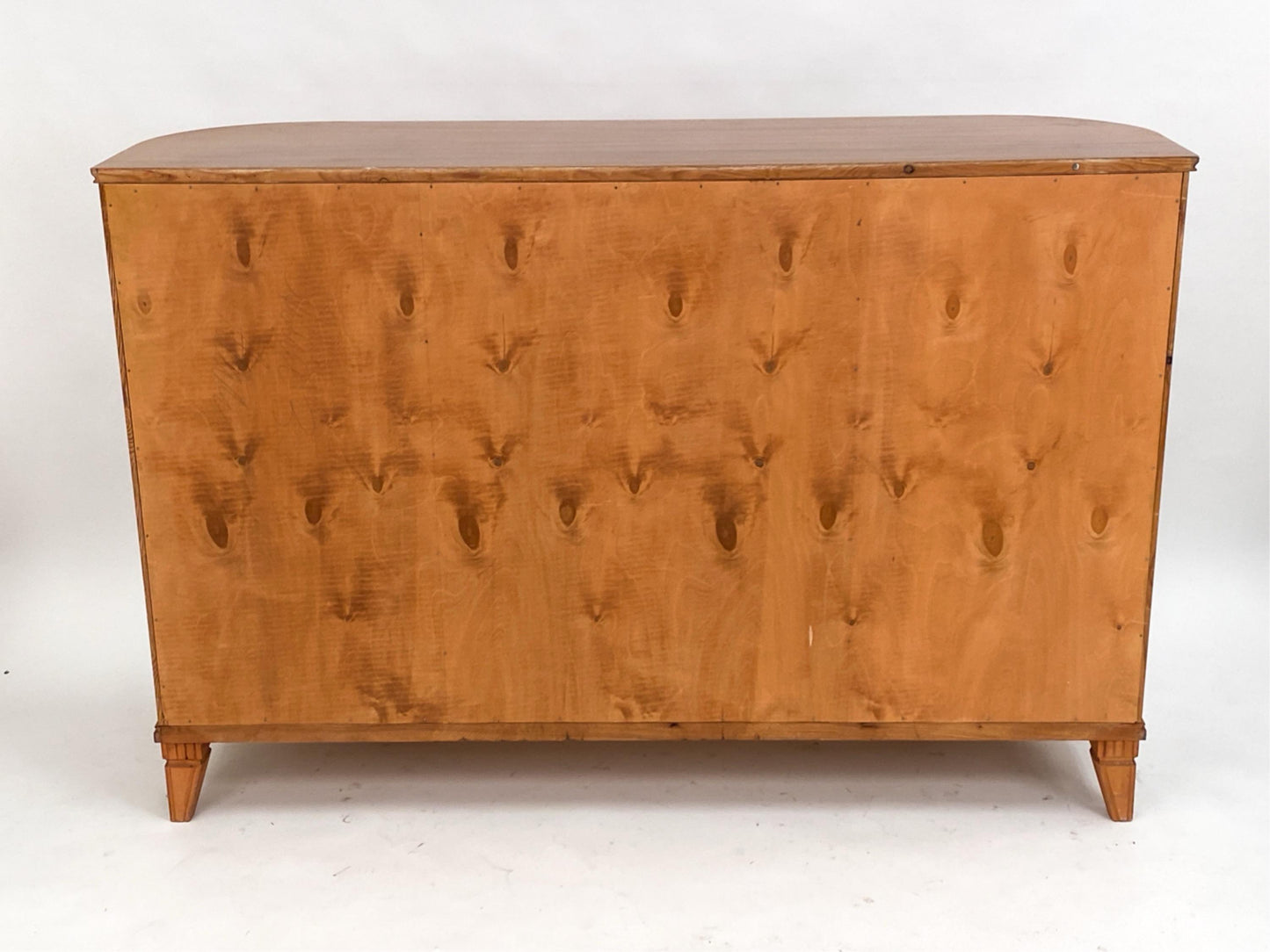 Swedish Sideboard with Inlaid Marquetry Circa 1950 Demilune Credenza