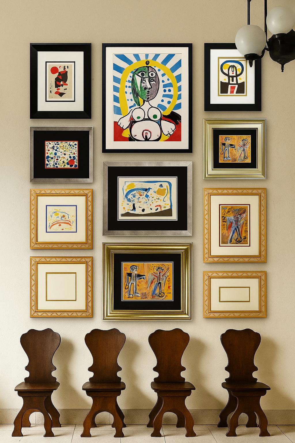 Set No. 001: The Atelier Series Femme in Fragment | Framed Vintage Portrait Art Gallery Wall | 3 Piece Original Art Collection