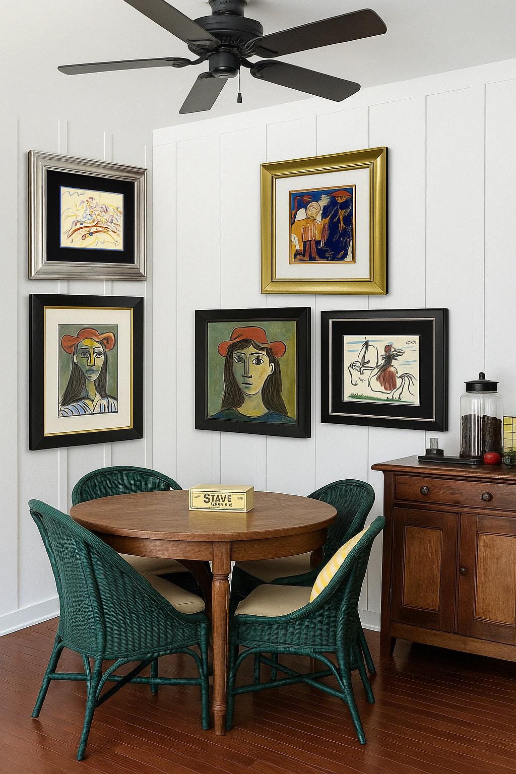 Set No. 001: The Atelier Series Femme in Fragment | Framed Vintage Portrait Art Gallery Wall | 3 Piece Original Art Collection