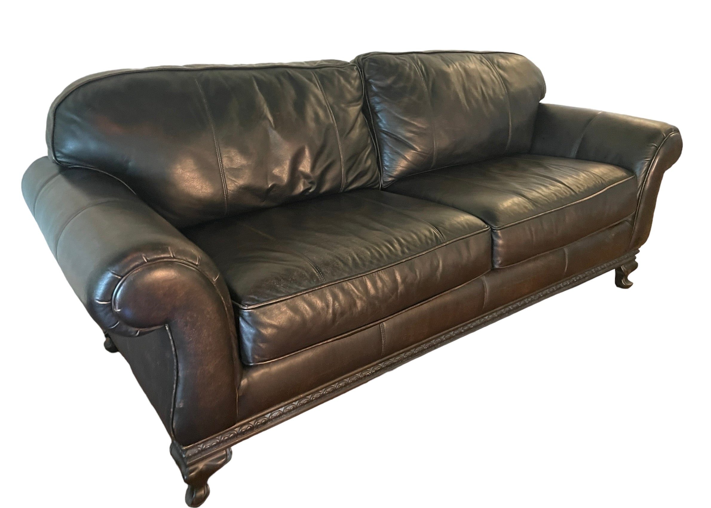 Bernhardt — Leather Sofa, Deep Seat