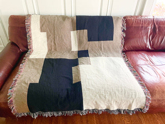 Varsity Letter Blanket Personalized Gift All Cotton Woven Throw Blanket Customized Gift for Personalized Name for Baby Shower Gift Blanket