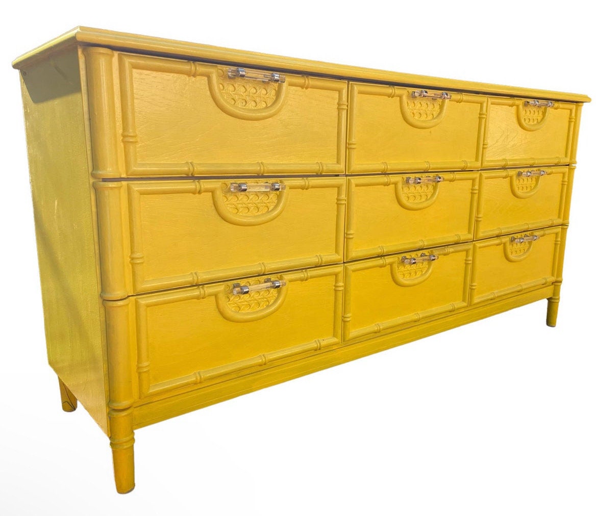 Bassett — Faux Bamboo Dresser