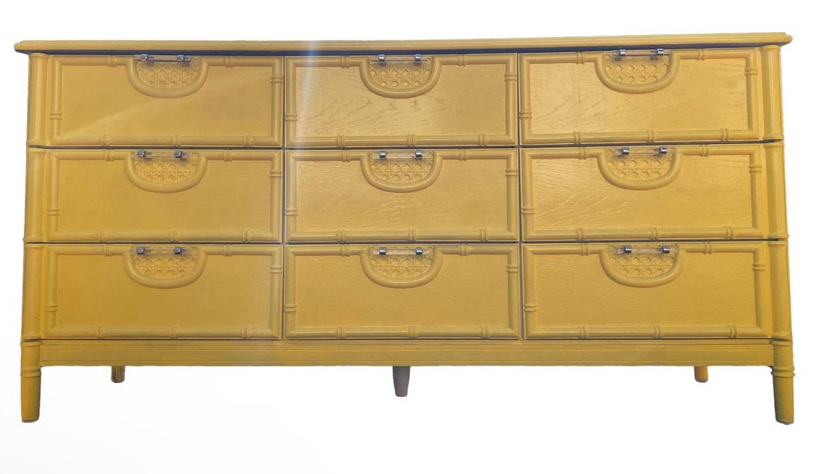 Bassett — Faux Bamboo Dresser