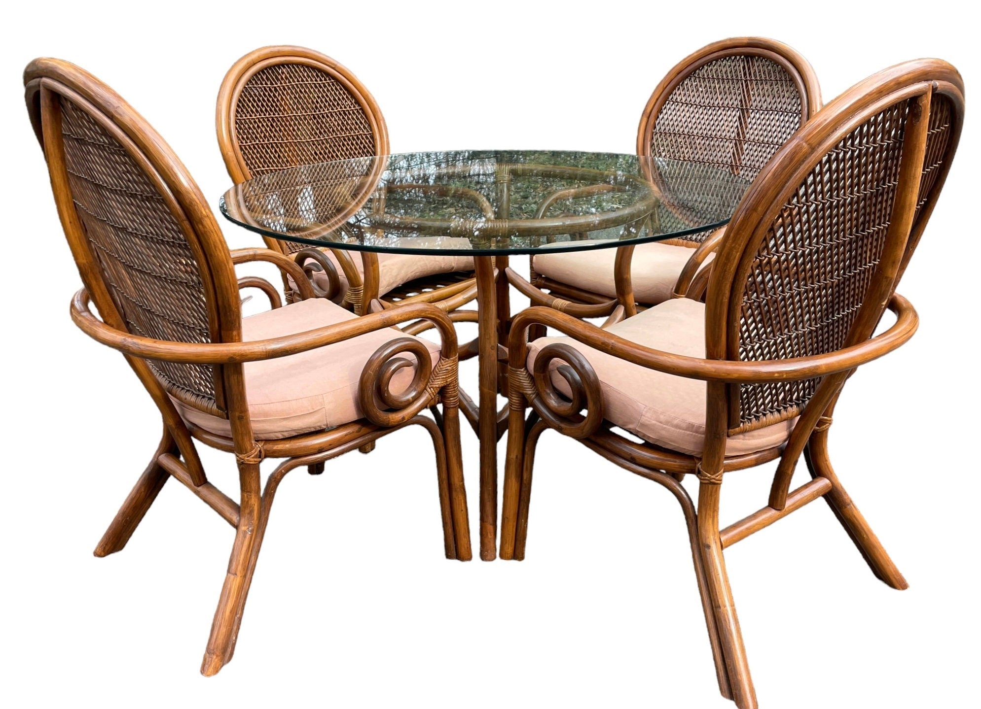 Peacock Chairs — Rattan Pair