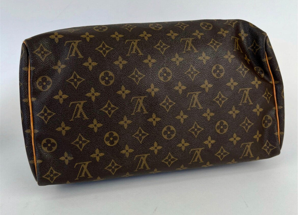 Vintage Louis Vuitton Handbag VINTAGE SPEEDY 35 Monogrammed LV Purse Free Shipping