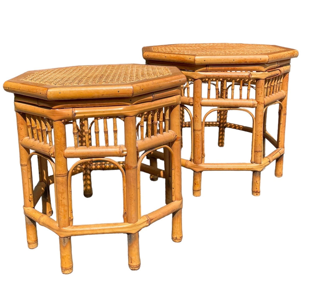 Chinese Chippendale — Vintage Cane Side Table