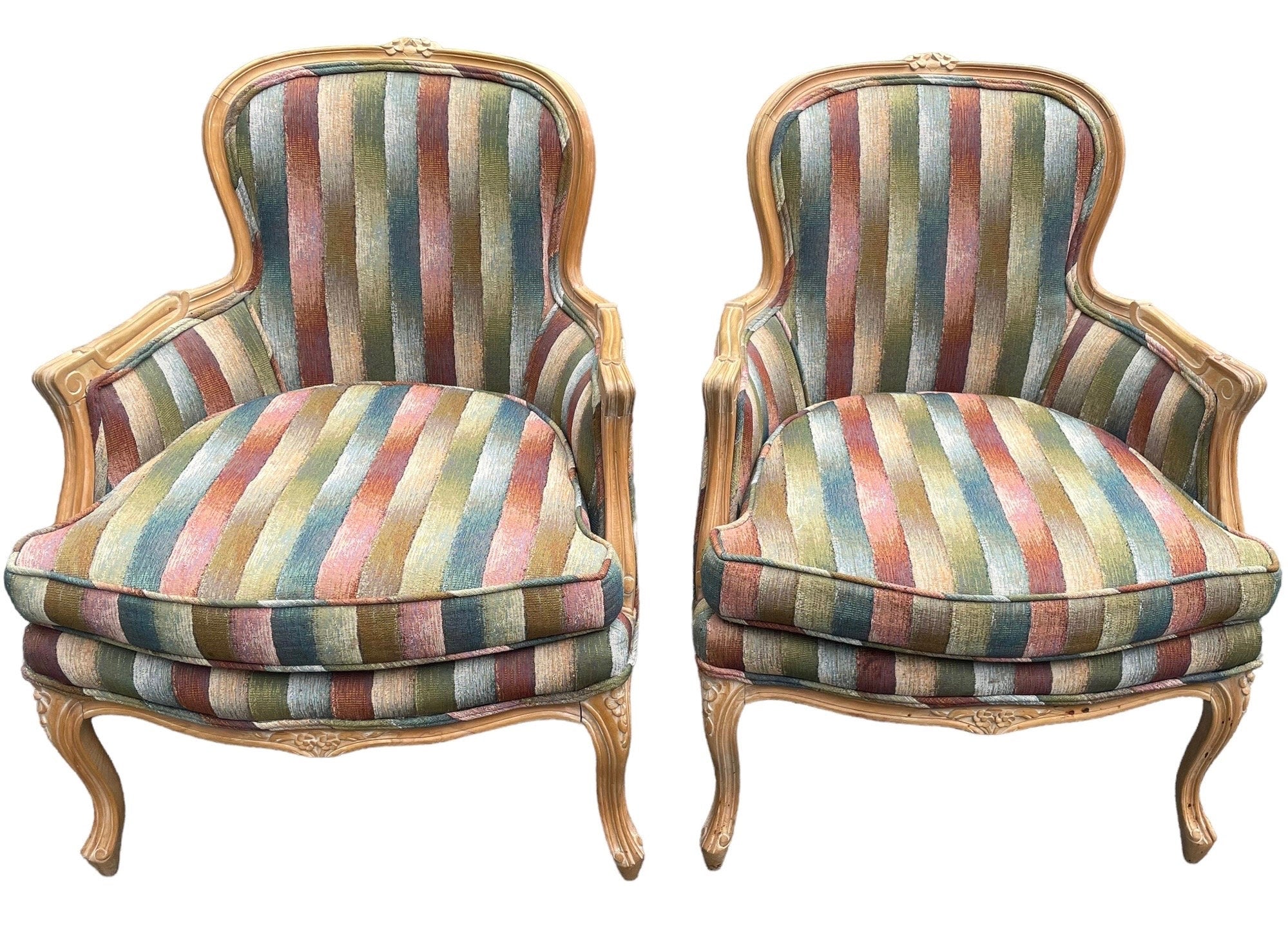 French Bergere — Armchairs, Pair