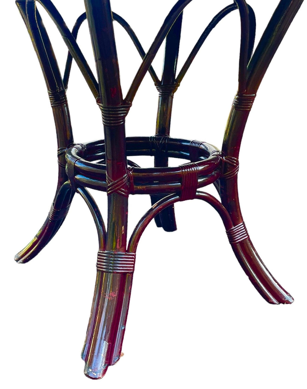 1960s Vintage Ficks Reed Style Rattan Cane Patio Dining Set Gorgeous Breakfast Table Dining Set Hollywood Regency Vintage