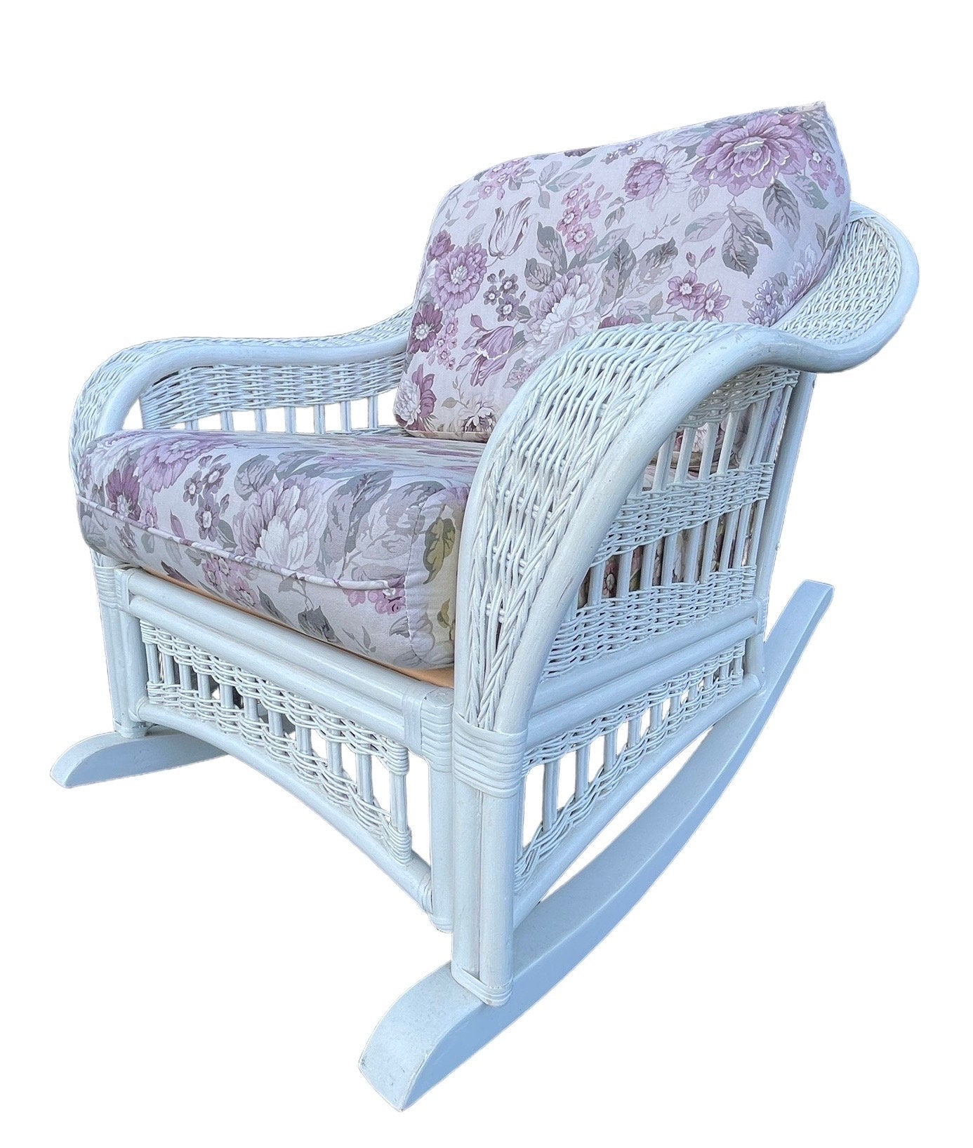 White Wicker — Rocking Armchair