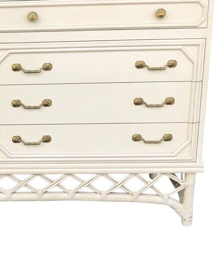 Ficks Reed — Vintage Faux Bamboo Dresser, Hollywood Regency