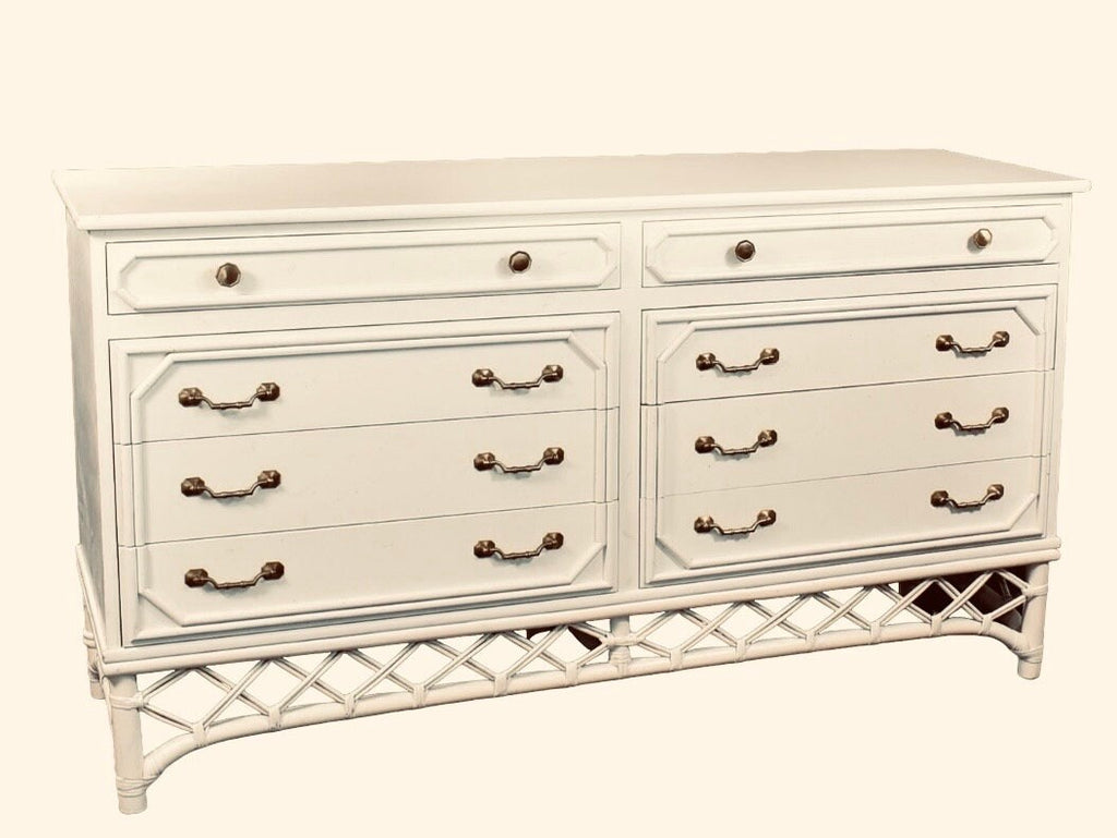 Ficks Reed — Vintage Faux Bamboo Dresser, Hollywood Regency