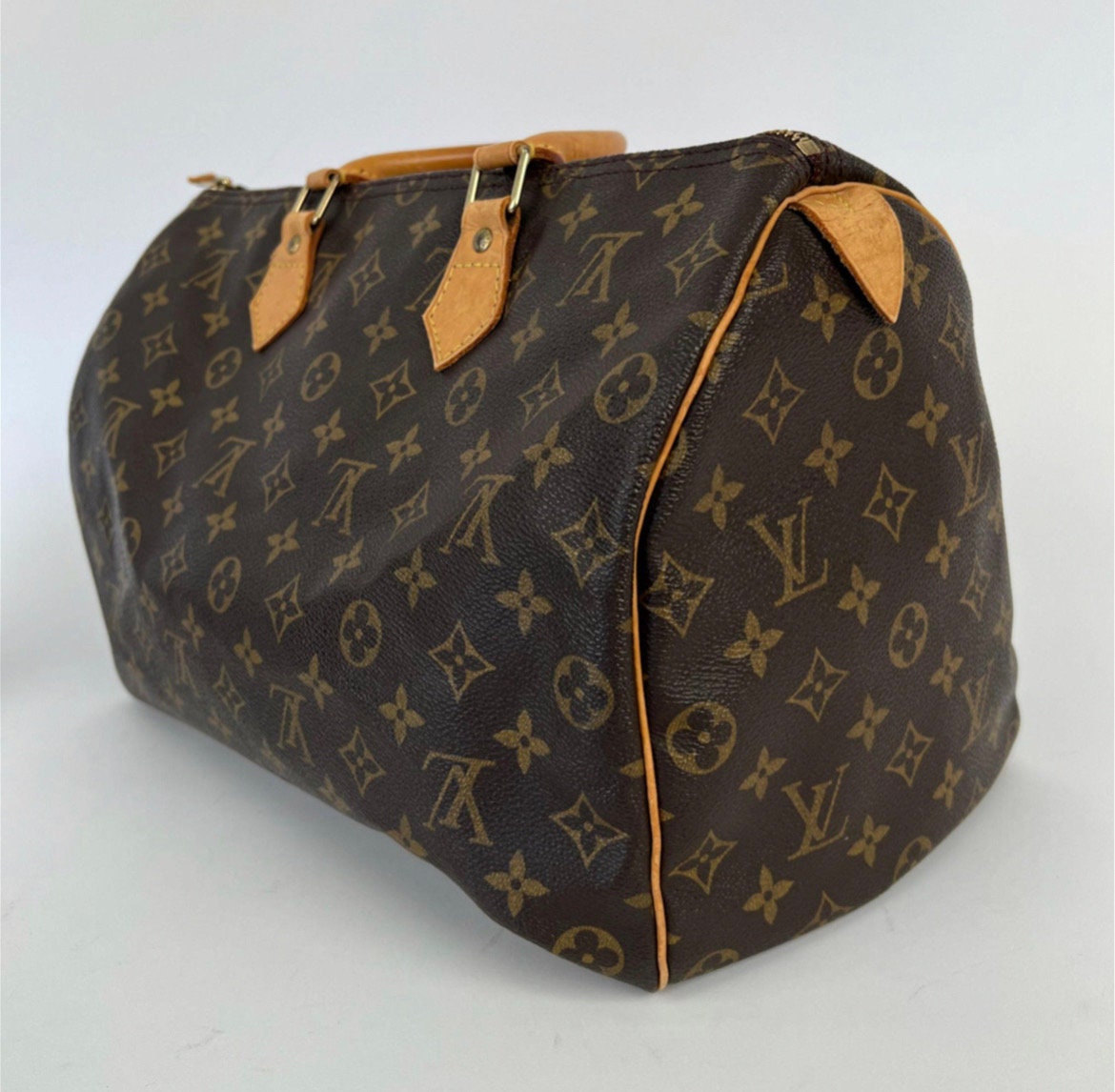 Vintage Louis Vuitton Handbag VINTAGE SPEEDY 35 Monogrammed LV Purse Free Shipping