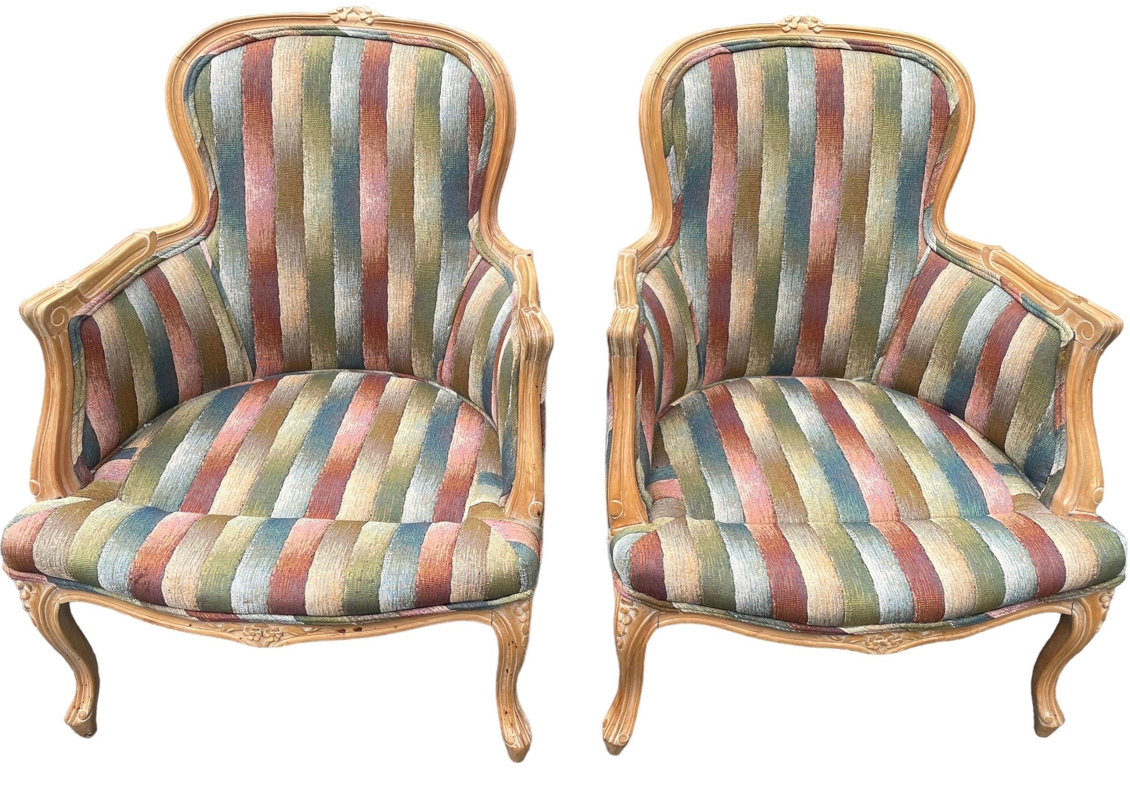 French Bergere — Armchairs, Pair