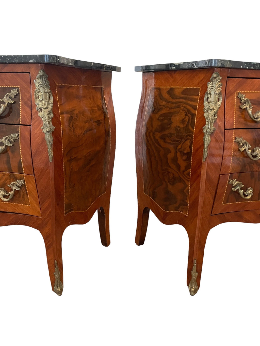 French Louis XV — Bombe Commode, Pair