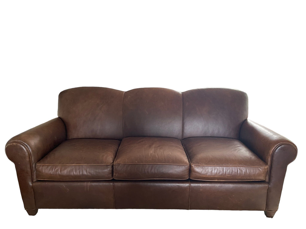 Mitchell Gold — Leather Sofa, Club Style