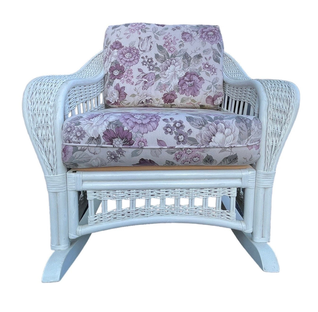 White Wicker — Rocking Armchair
