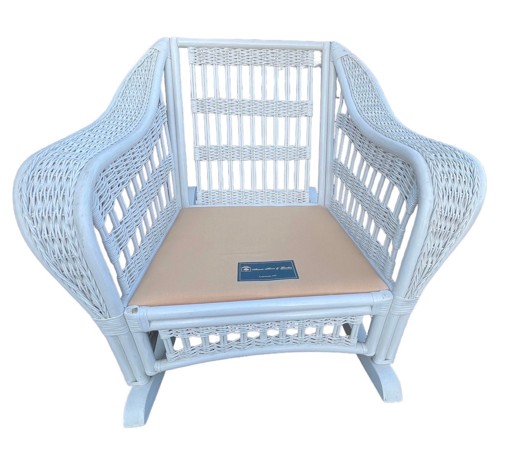 White Wicker — Rocking Armchair
