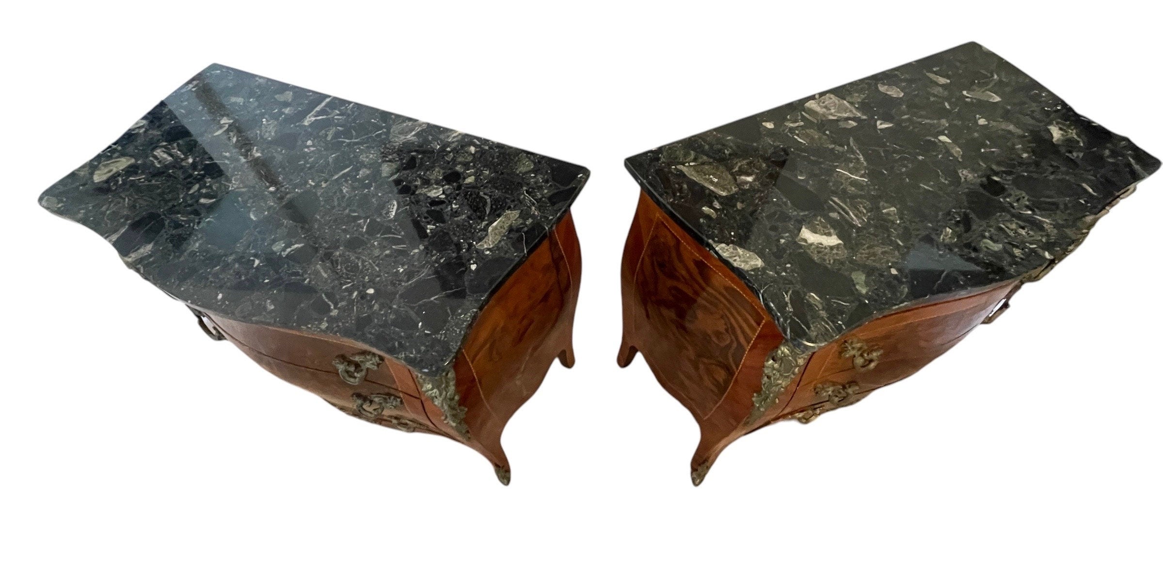French Louis XV — Bombe Commode, Pair