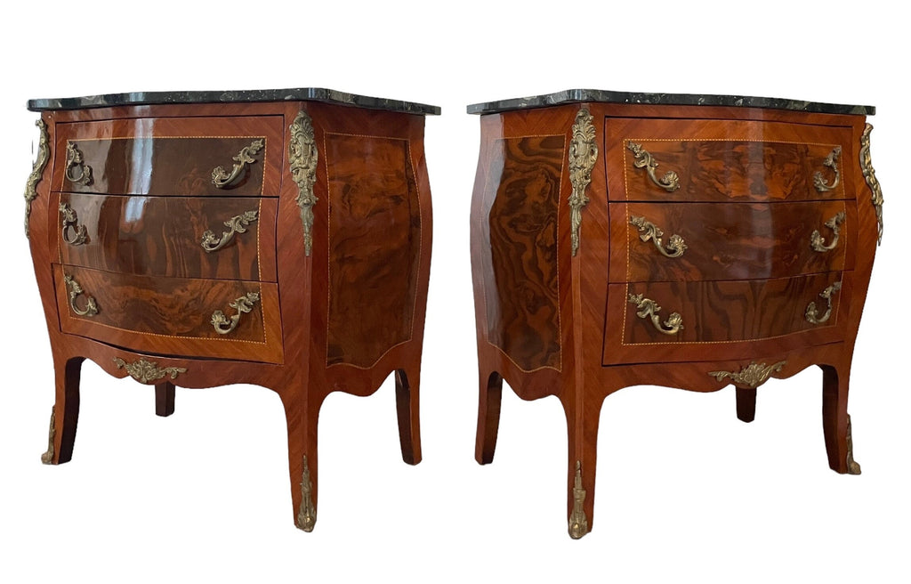 French Louis XV — Bombe Commode, Pair