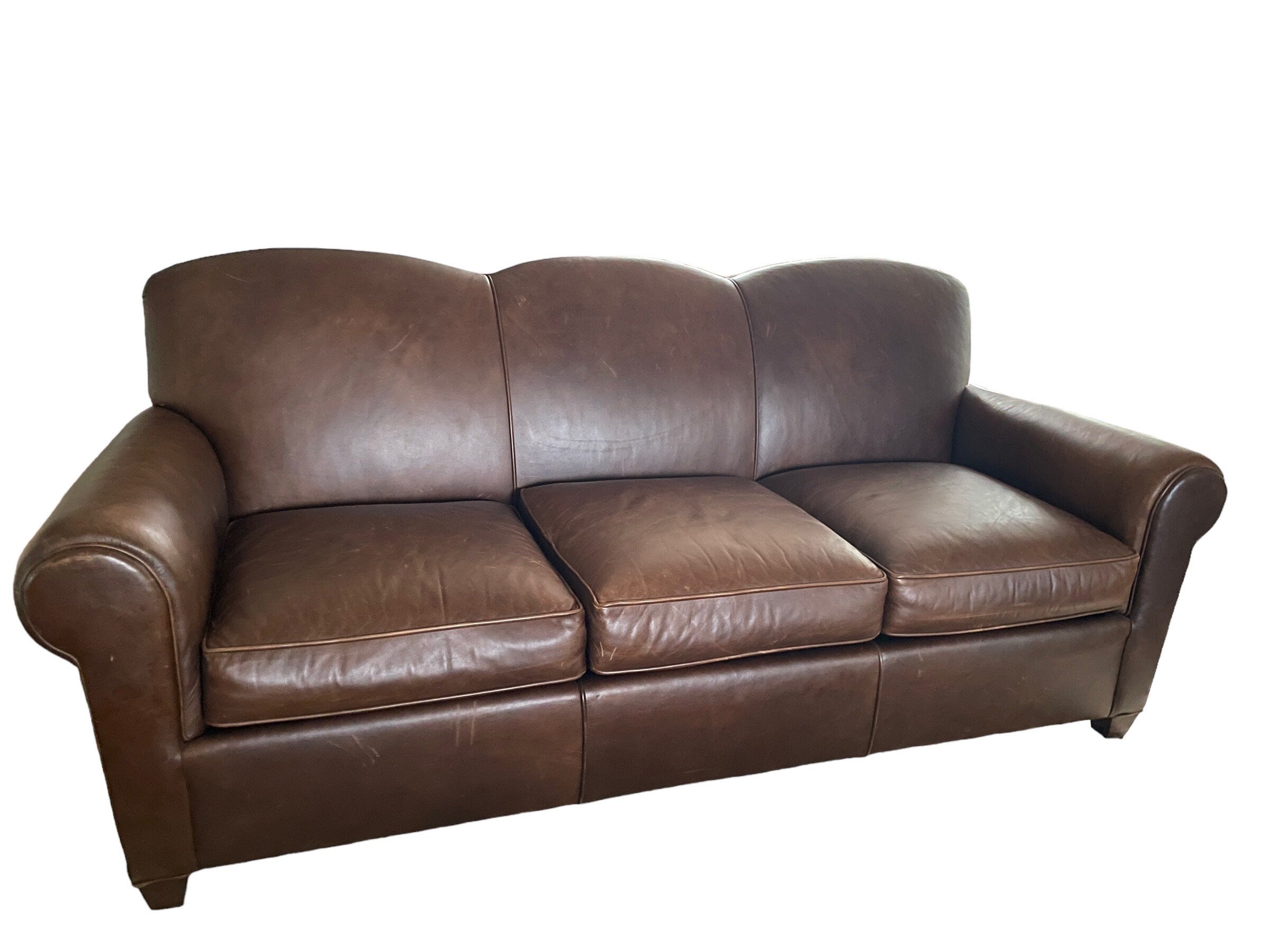 Mitchell Gold — Leather Sofa, Club Style
