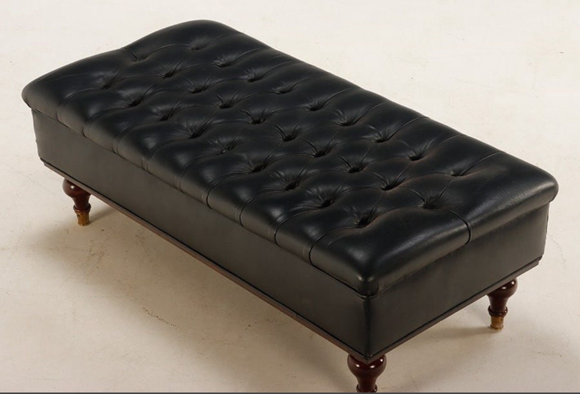 Leather Ottoman — Chesterfield Bench