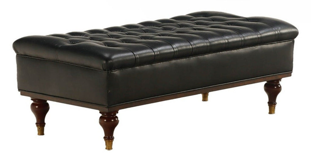 Leather Ottoman — Chesterfield Bench