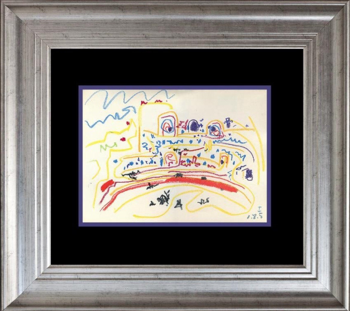 Pablo Picasso 1961 Original Lithograph from 1959 Sketchbook Artwork Framed Lithograph Iconic Art Piece Heirloom Wedding Gift Birthday Gift