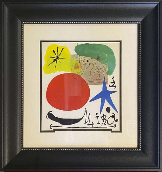 Joan Miro Color Plate Lithograph from 1970 Limited Edition Artwork Gift for Wedding Heirloom Housewarming Gift Custom Frame