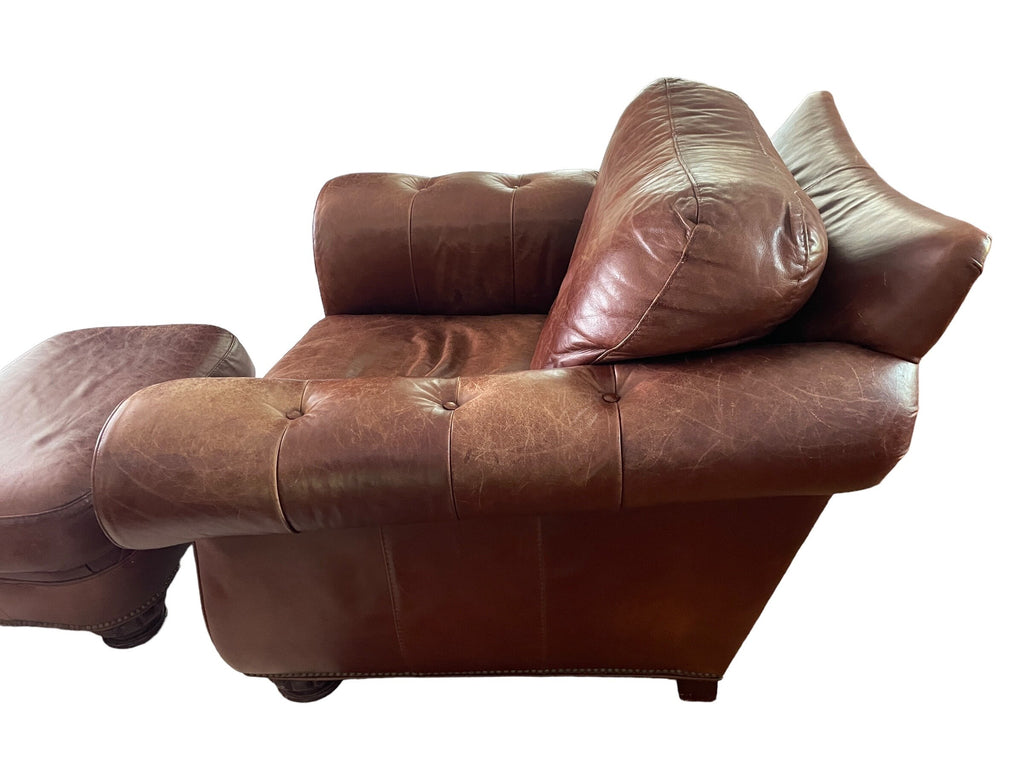 Bradington Young — Leather Chair and Ottoman