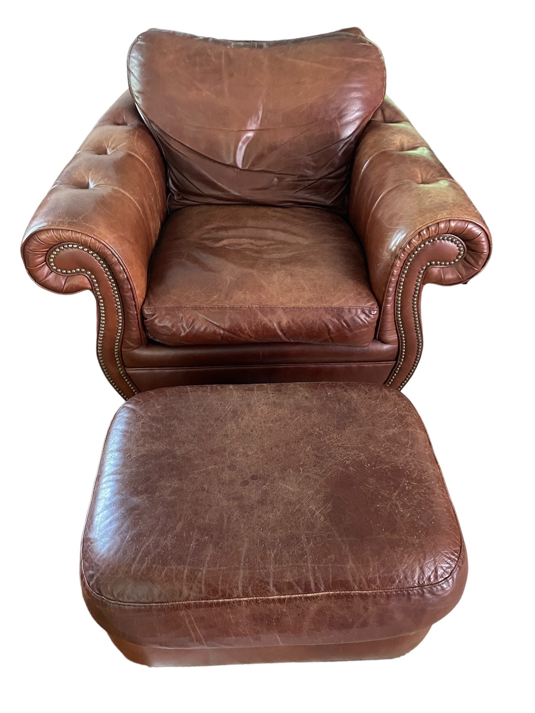 Bradington Young — Leather Chair and Ottoman