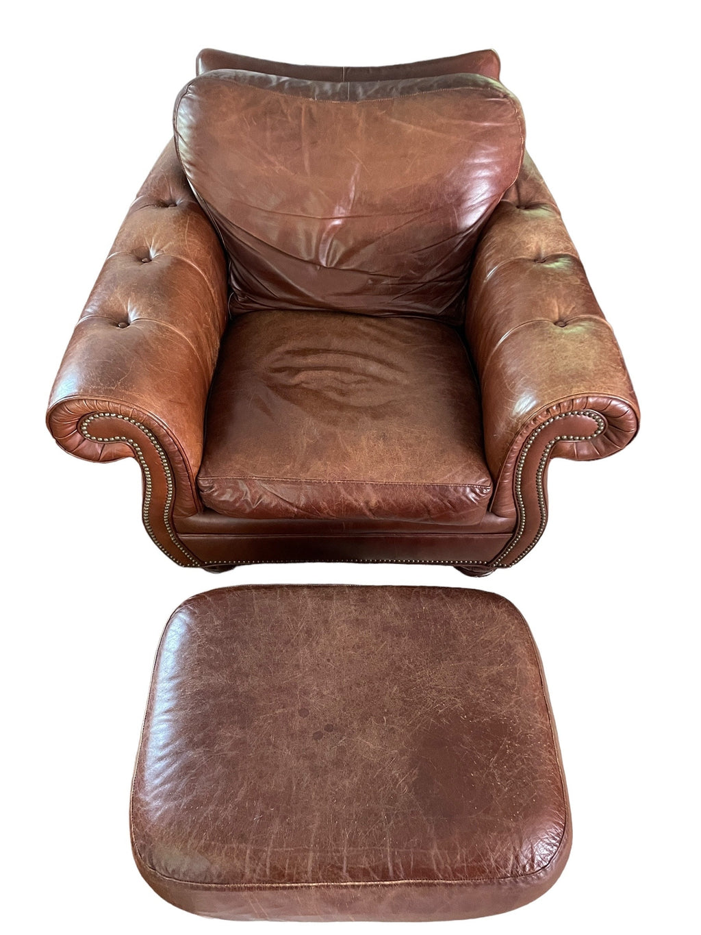 Bradington Young — Leather Chair and Ottoman