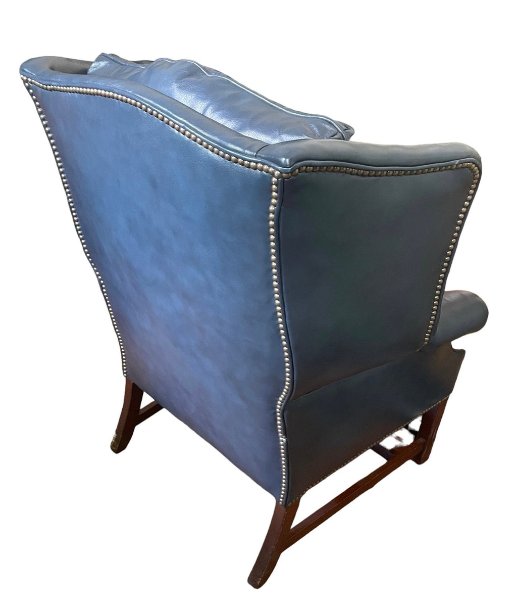 Leather Wingback — Armchair and Ottoman