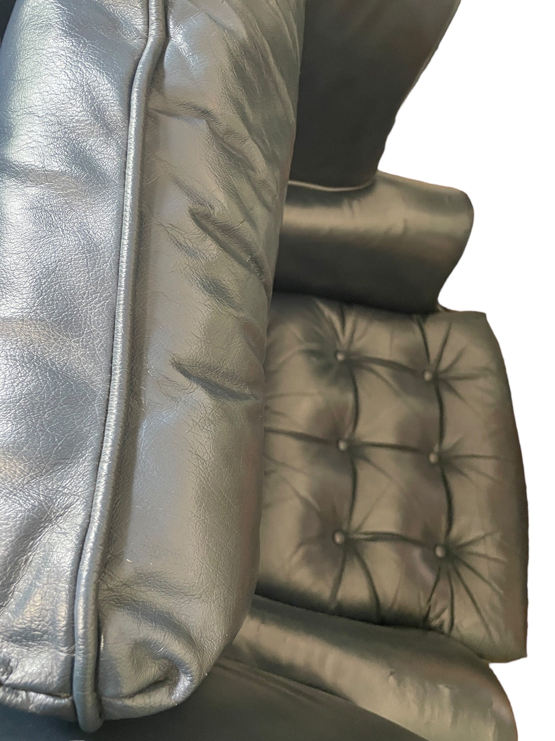 Leather Wingback — Armchair and Ottoman