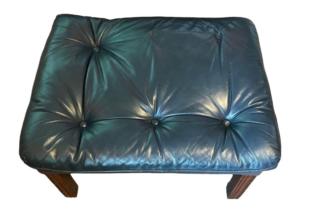 Leather Wingback — Armchair and Ottoman