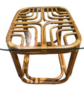 1960s Vintage Brown Jordan Coffee Table Rattan Accent Table Chippendale Palm Beach Brighton Pavilion End Table
