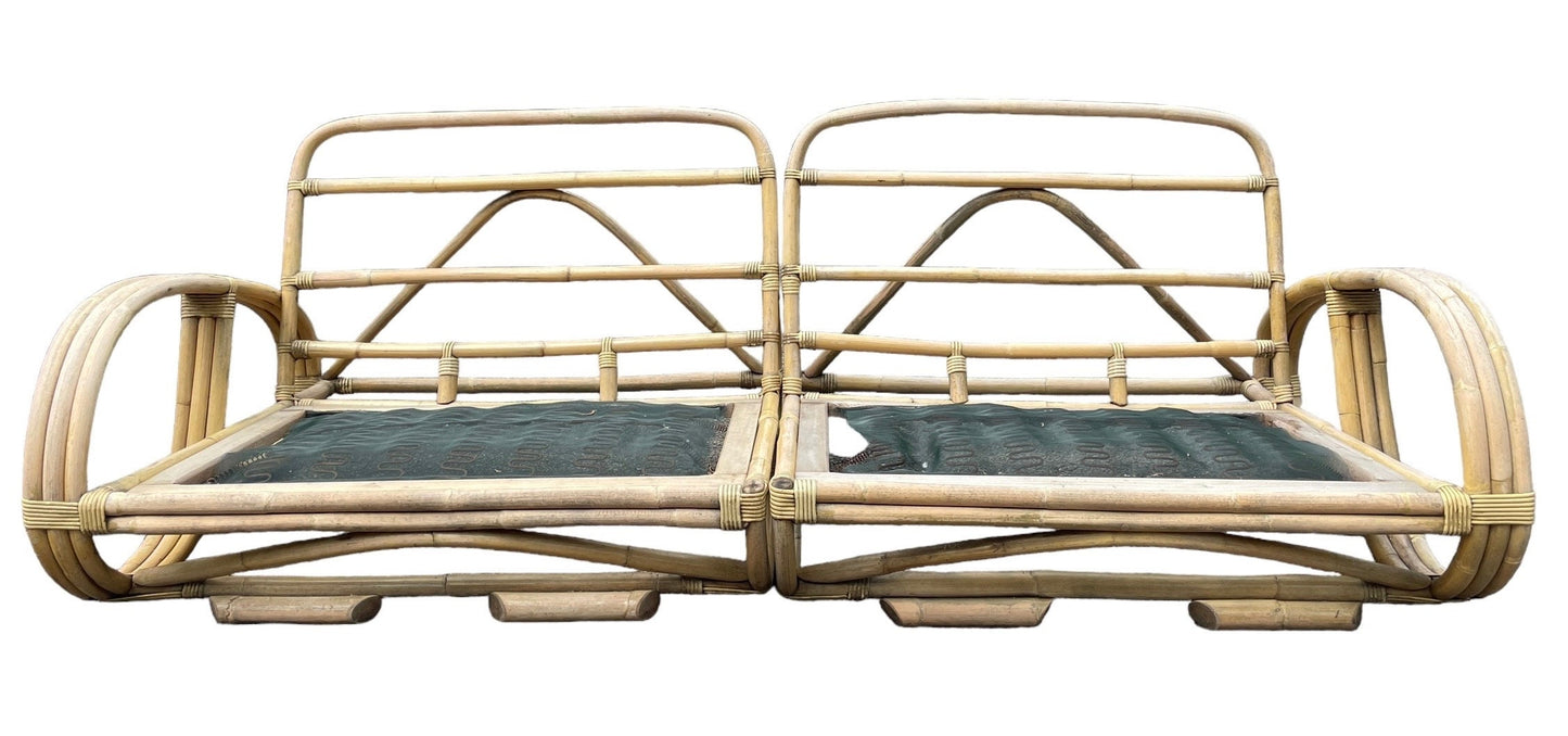 Patio Couch Vintage Paul Frankl Style Pretzel Sofa Couch Rattan Midcentury Modern Iconic Pretzel Couch