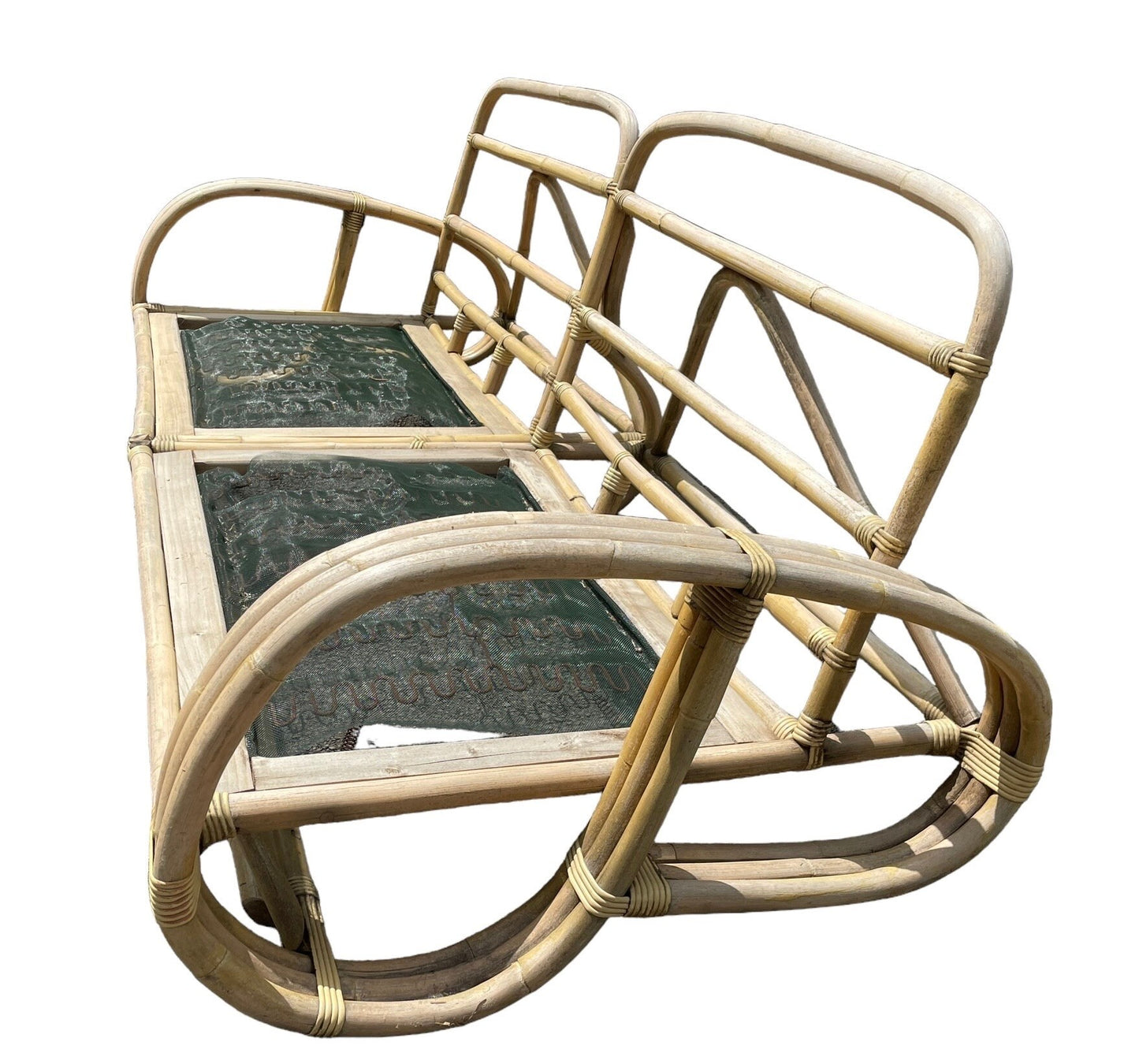 Patio Couch Vintage Paul Frankl Style Pretzel Sofa Couch Rattan Midcentury Modern Iconic Pretzel Couch