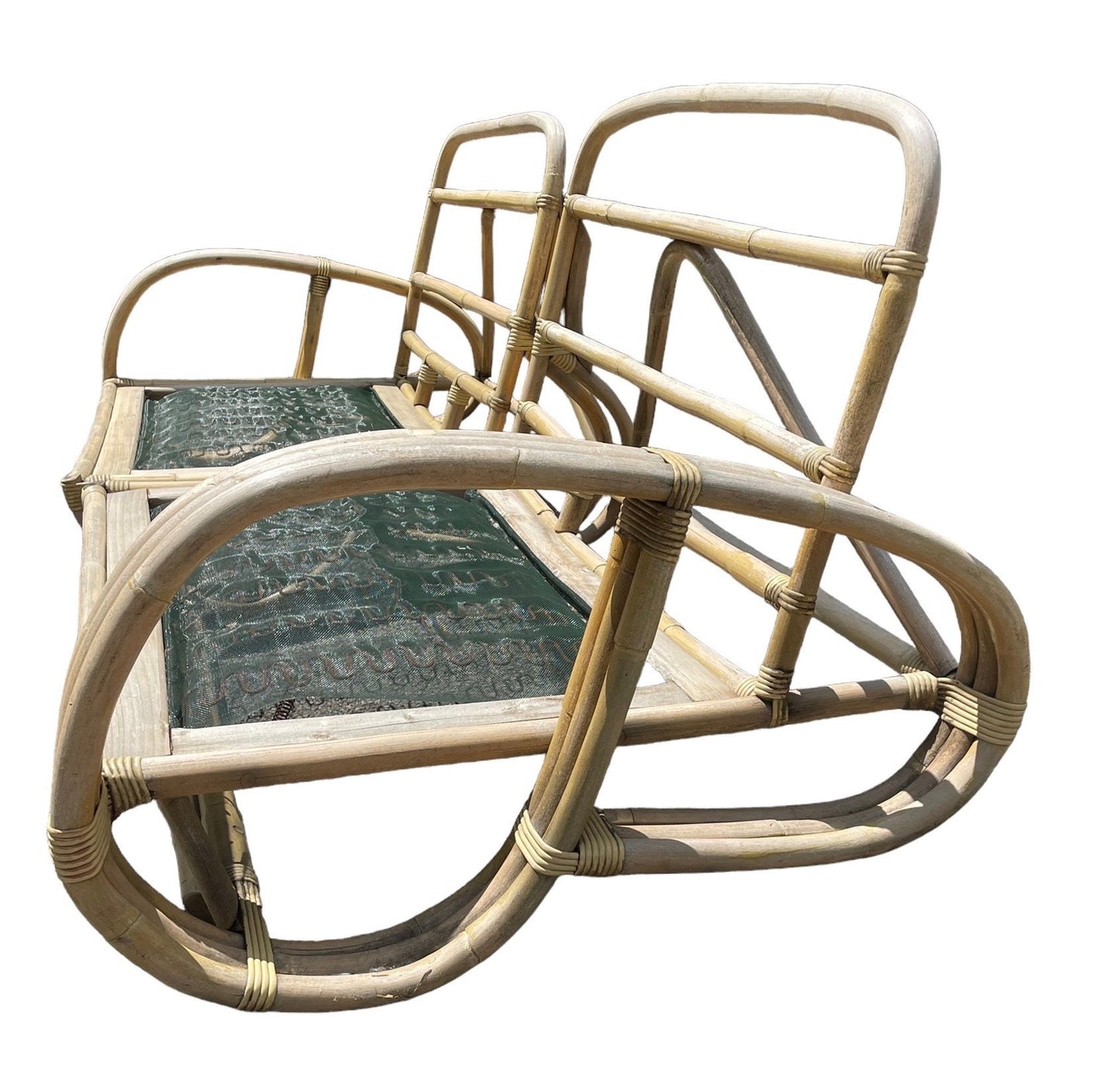 Patio Couch Vintage Paul Frankl Style Pretzel Sofa Couch Rattan Midcentury Modern Iconic Pretzel Couch