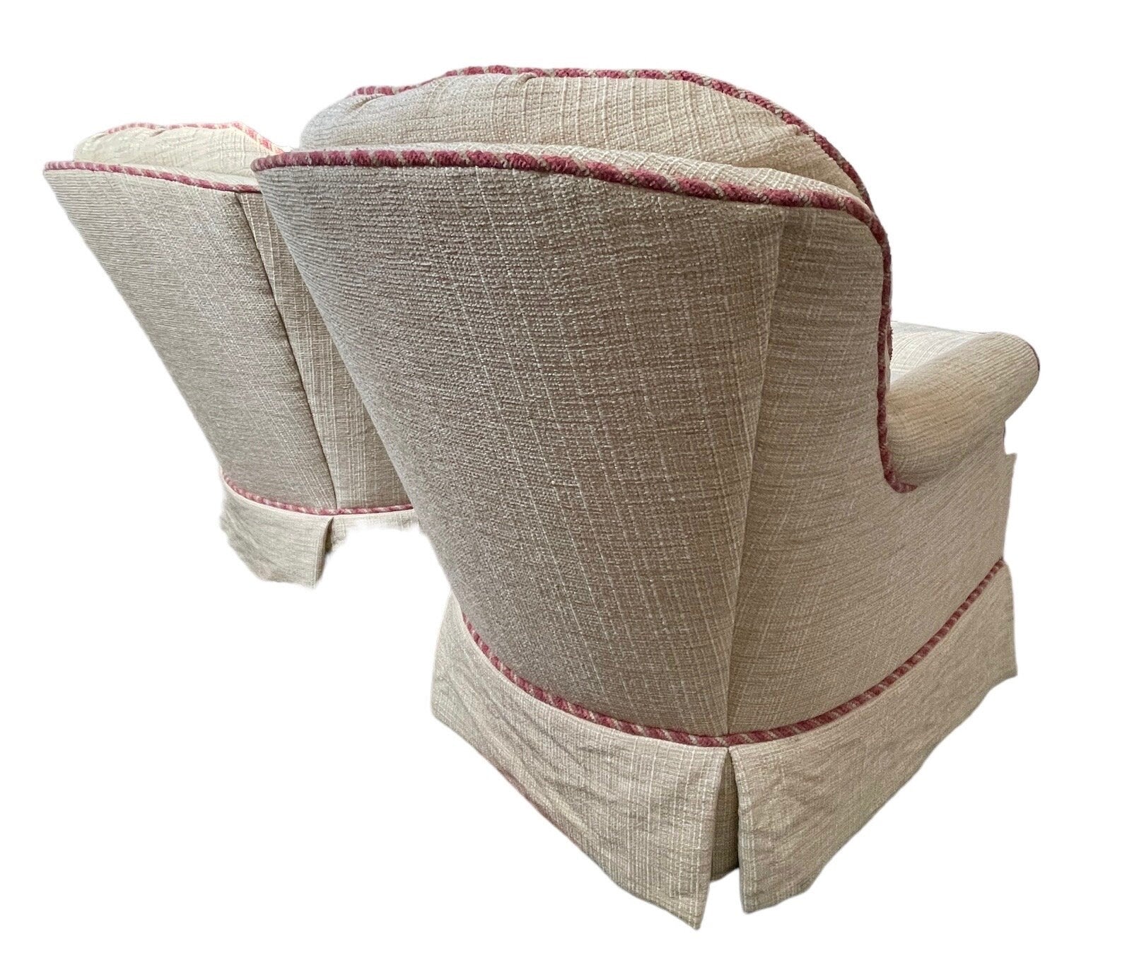 Vintage Armchairs — Pair with Ottomans