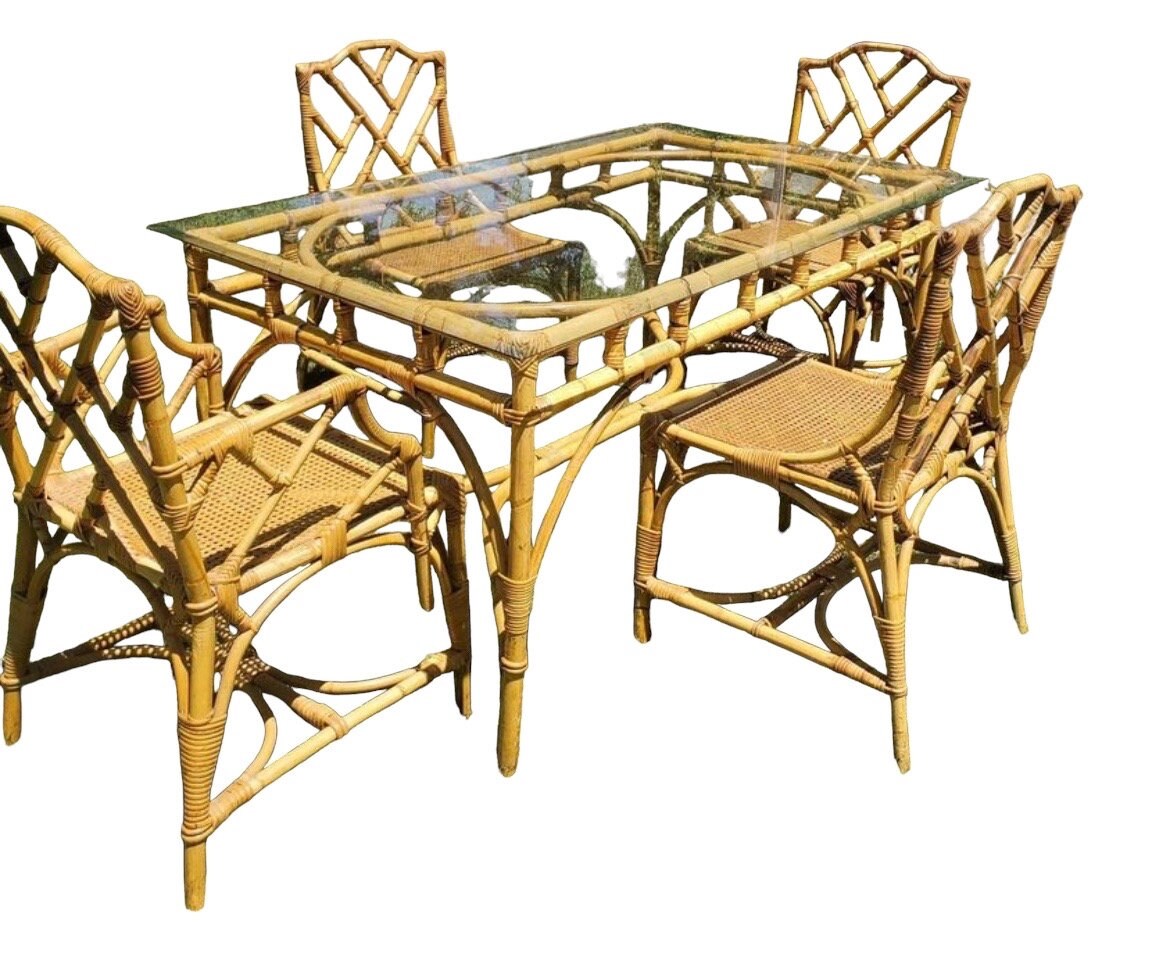 Chinese Chippendale — Bamboo Dining Set
