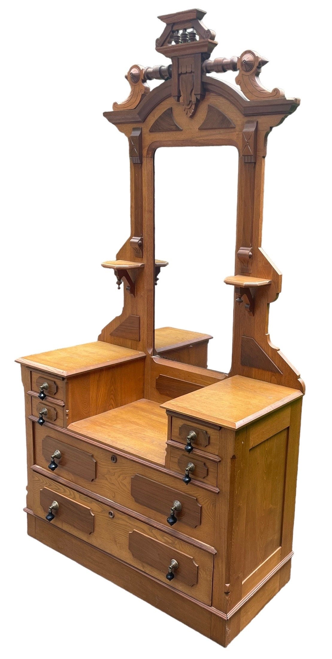 Victorian Dresser or Hall Stand Antique Storage Furniture Hand Carved Stunning Antique Storage Statement Piece Mudroom Storage