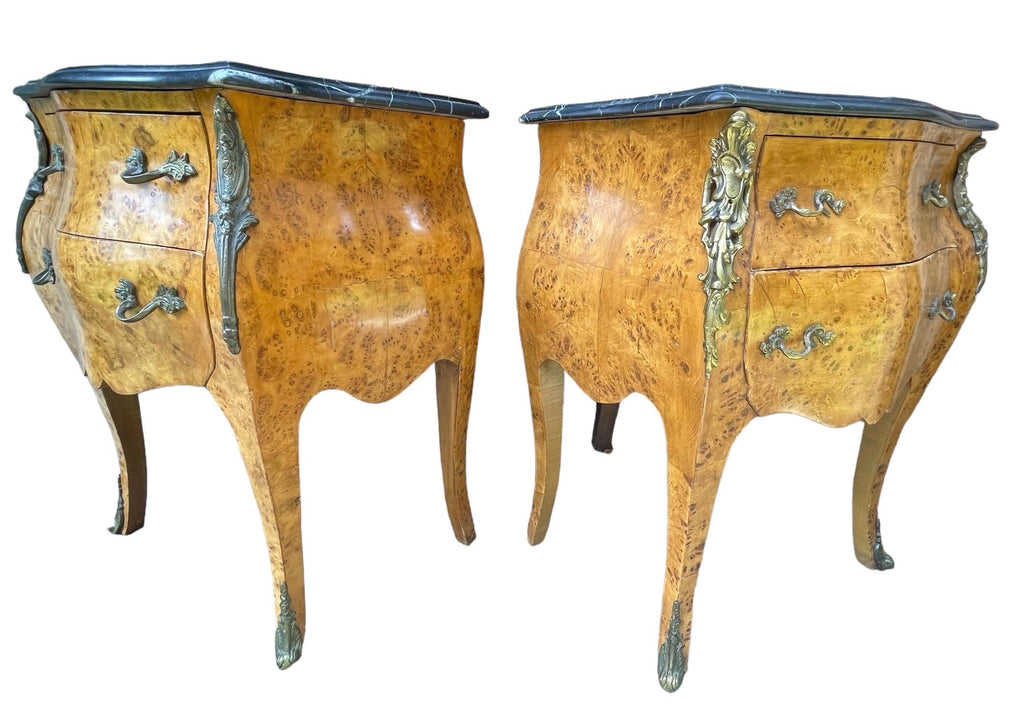 French Louis XV — Bombe Commode, Pair