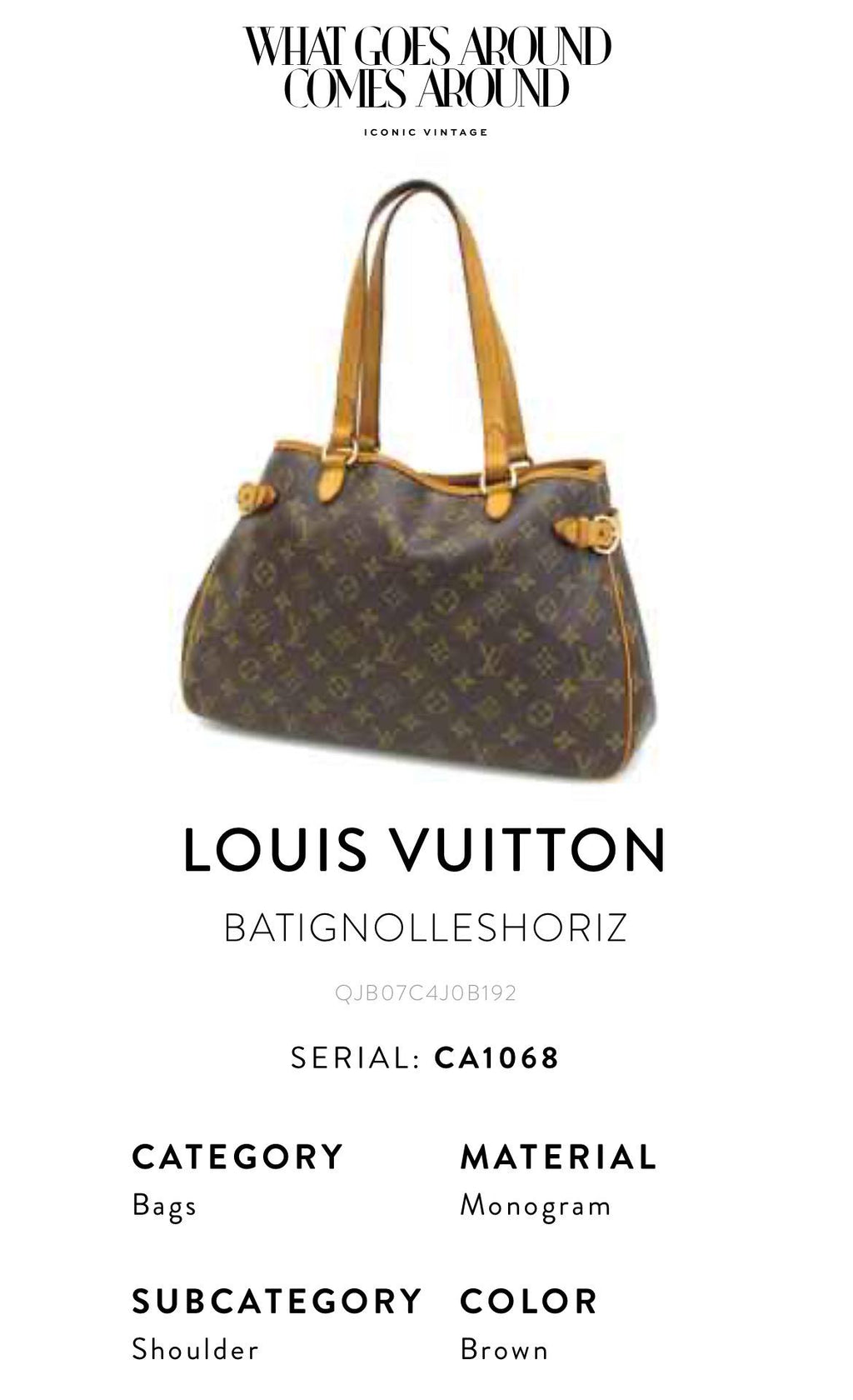 Louis Vuitton — Batignolles Tote