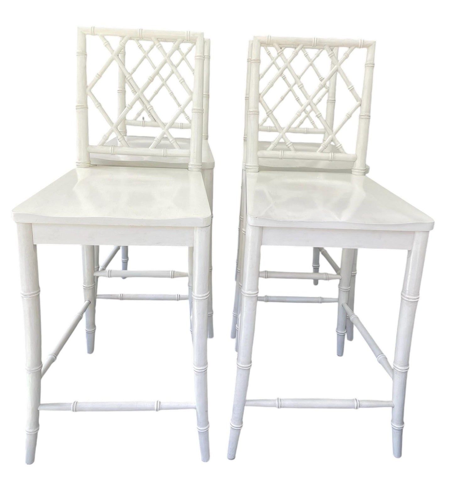 Vintage Barstools Faux Bamboo Barstool Set of White Barstools Palm Beach Hollywood Regency Style Barstools