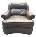Leather Club Chair — with Ottoman
