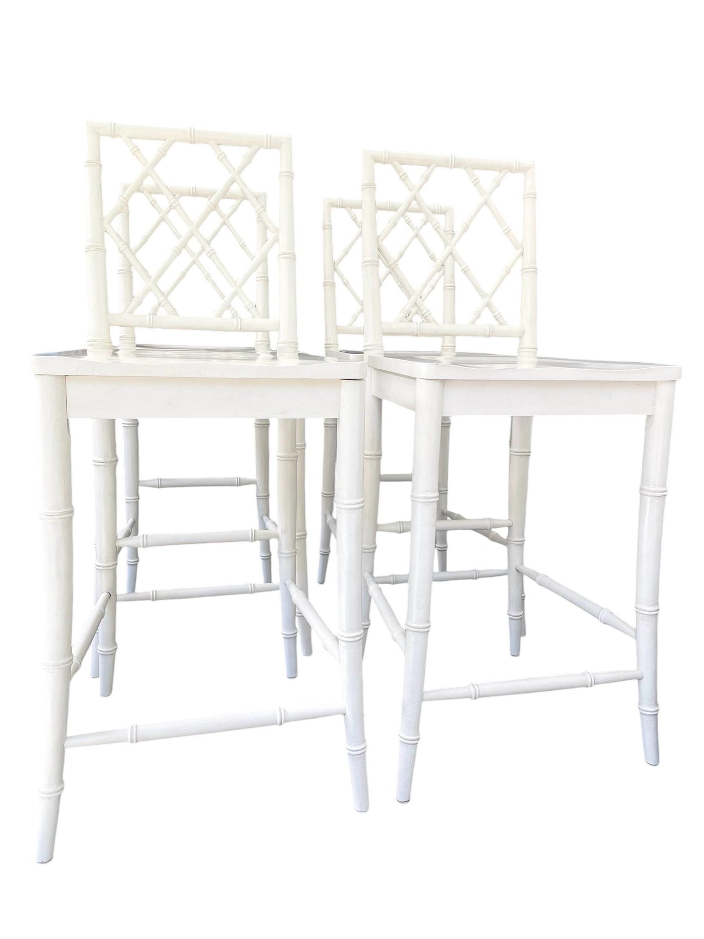 Vintage Barstools Faux Bamboo Barstool Set of White Barstools Palm Beach Hollywood Regency Style Barstools