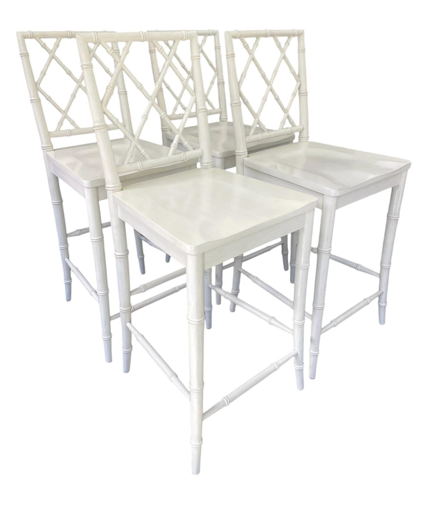 Vintage Barstools Faux Bamboo Barstool Set of White Barstools Palm Beach Hollywood Regency Style Barstools