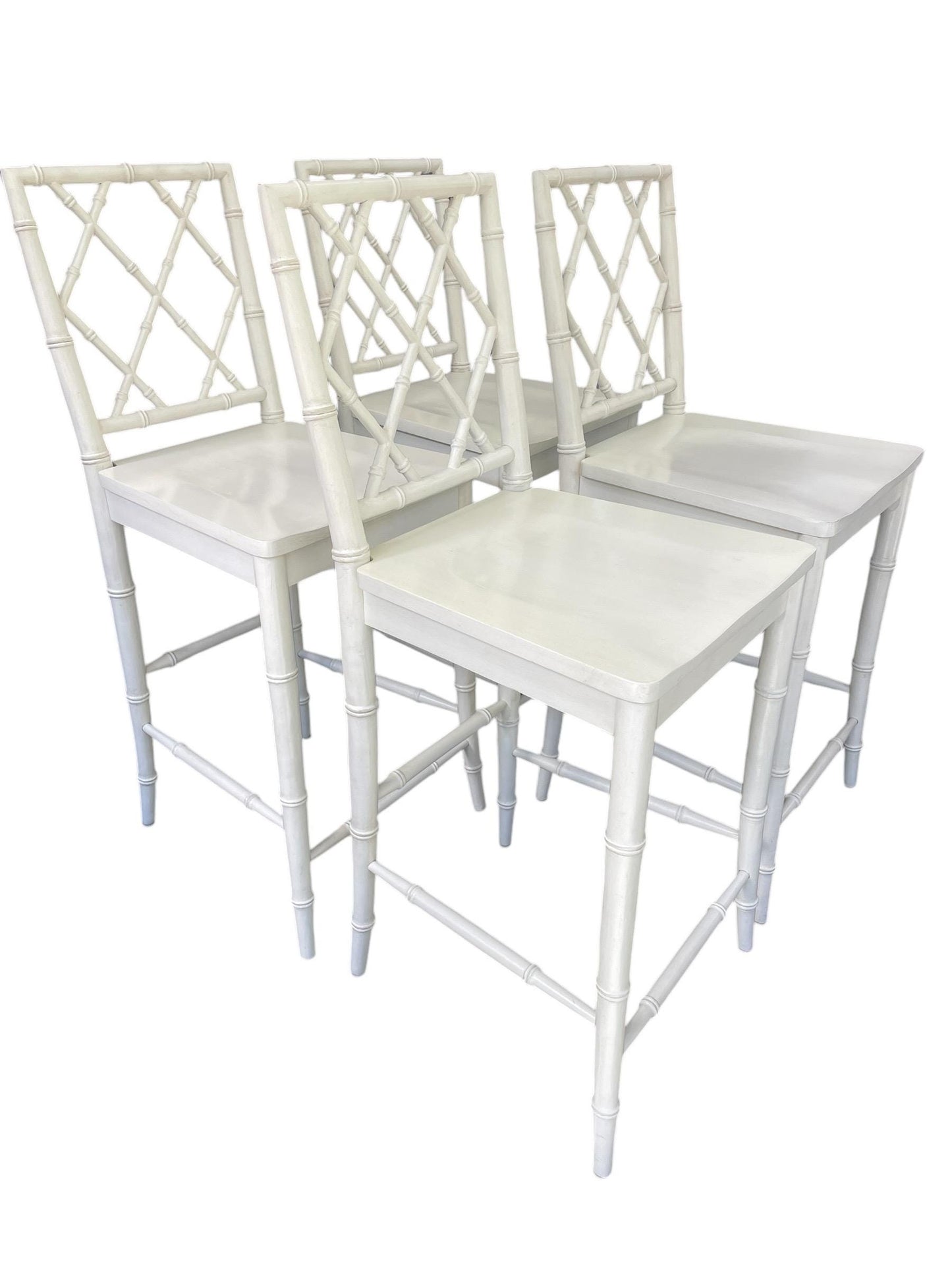 Vintage Barstools Faux Bamboo Barstool Set of White Barstools Palm Beach Hollywood Regency Style Barstools